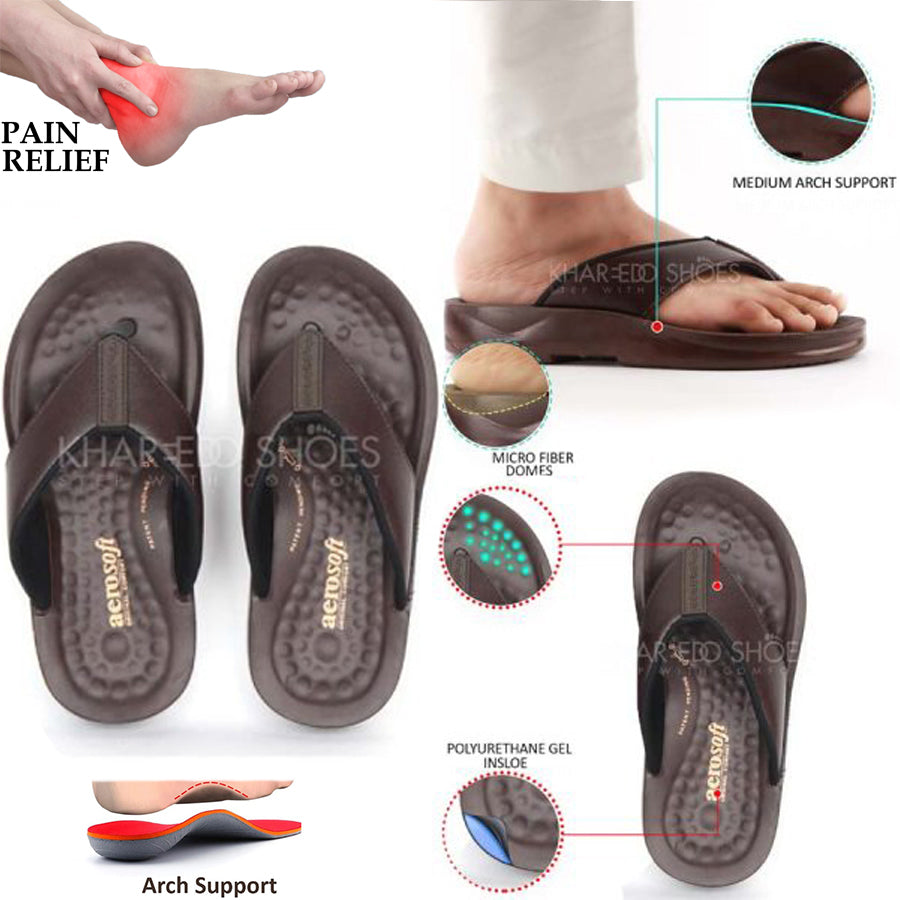 Aerosoft 5101 Medicated Slipper By Aerosoft For Men | V-Strap Thailand Material Chappal.