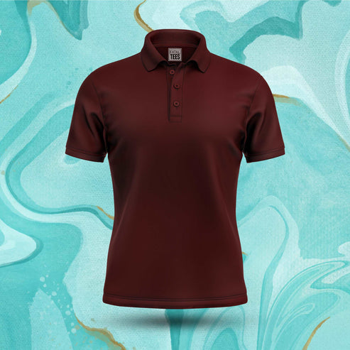 Merlot Maroon Men's Short Sleeve Premium Polo Shirts