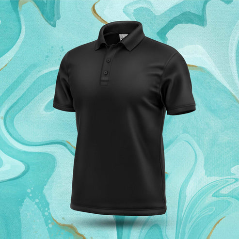 Blazing Black Men's Short Sleeve Premium Polo Shirts