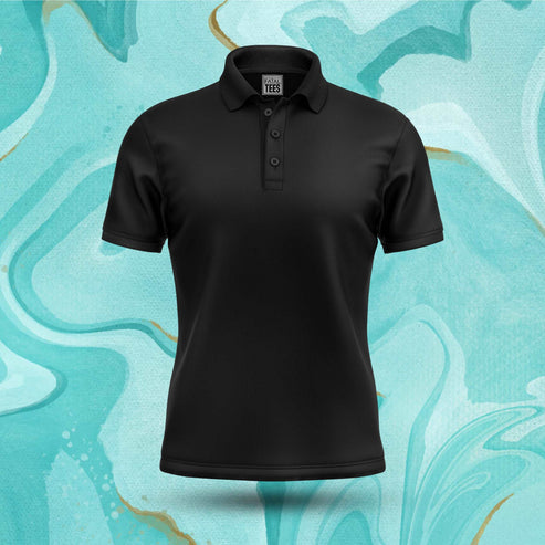 Blazing Black Men's Short Sleeve Premium Polo Shirts