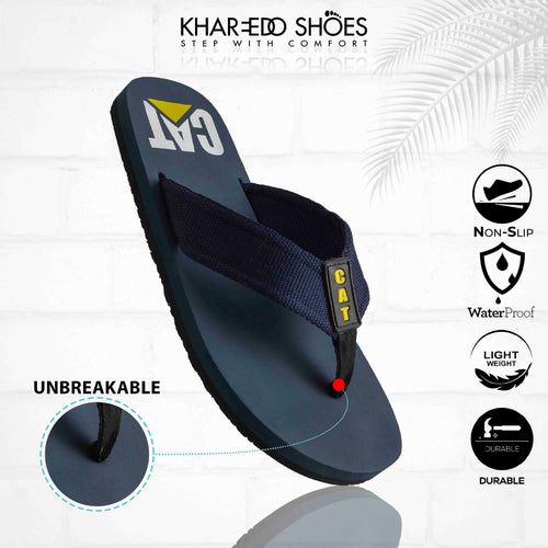 Buy Men's Flip-Flop Slippers | Daily Wear Chappals for Men - [CAT-BLUE]