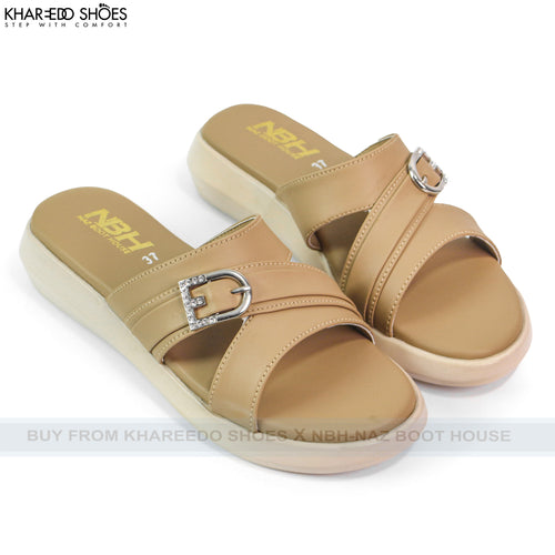Women Cushioned Wedge Slippers | Daily & Office Wear Comfort - [4011-NBH-36/41-Cream]