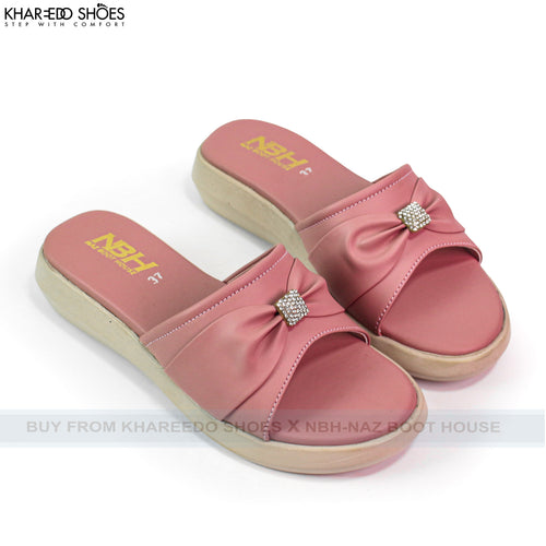 Women Cushioned Wedge Slippers | Daily & Office Wear Comfort - [4012-NBH-36/41-Pink]