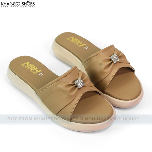 Women Cushioned Wedge Slippers | Daily & Office Wear Comfort - [4012-NBH-36/41-Beige]