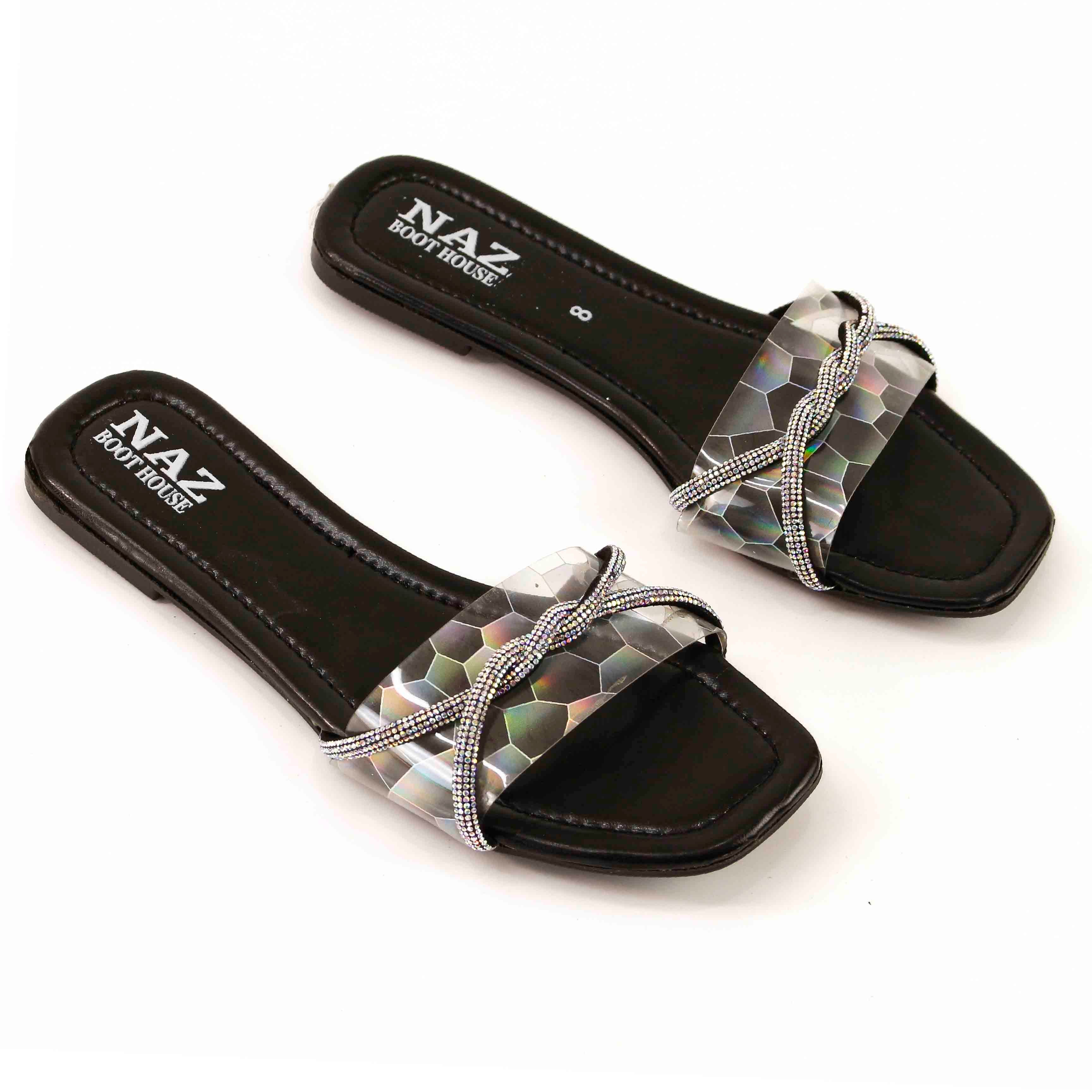 Women's Transparent Dimondized Slides | Slippers For Men - Girl's Non-Slip Sandals