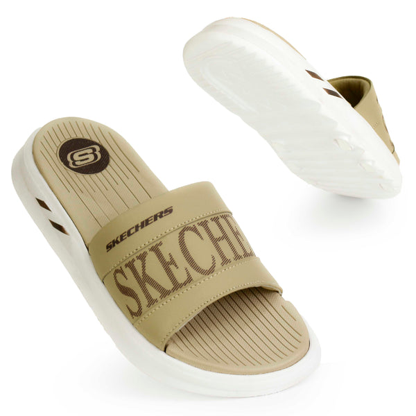Men's Medicated Skecher Slides | Soft Strap Summer Flip Flops | Casual Slippers for Men
