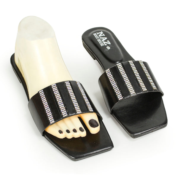 Slippers For Women  | Square-Toe Slippers For Girls - [424-BLACK]