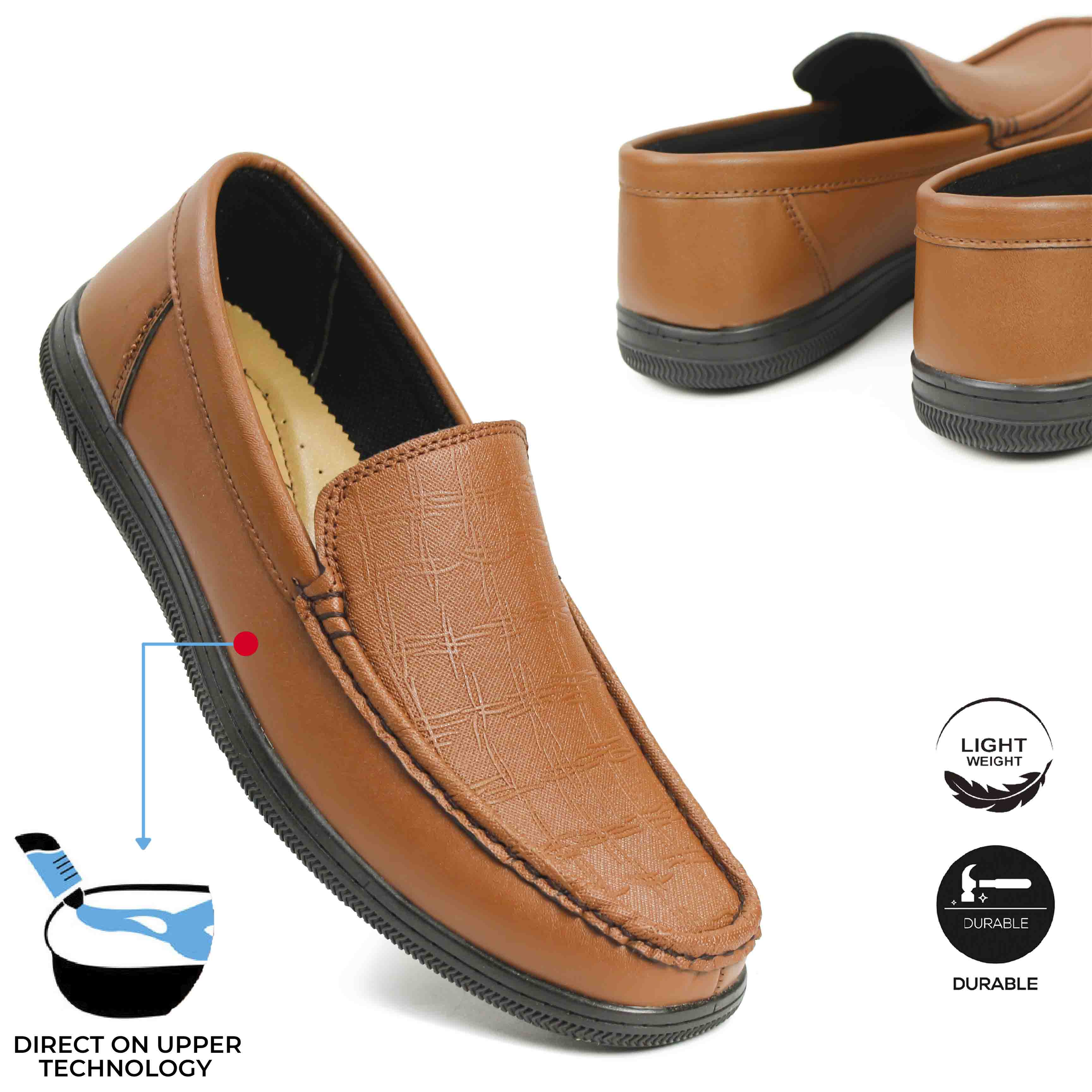 Mens Leather Formal Non Slip Loafer Shoes For Boys