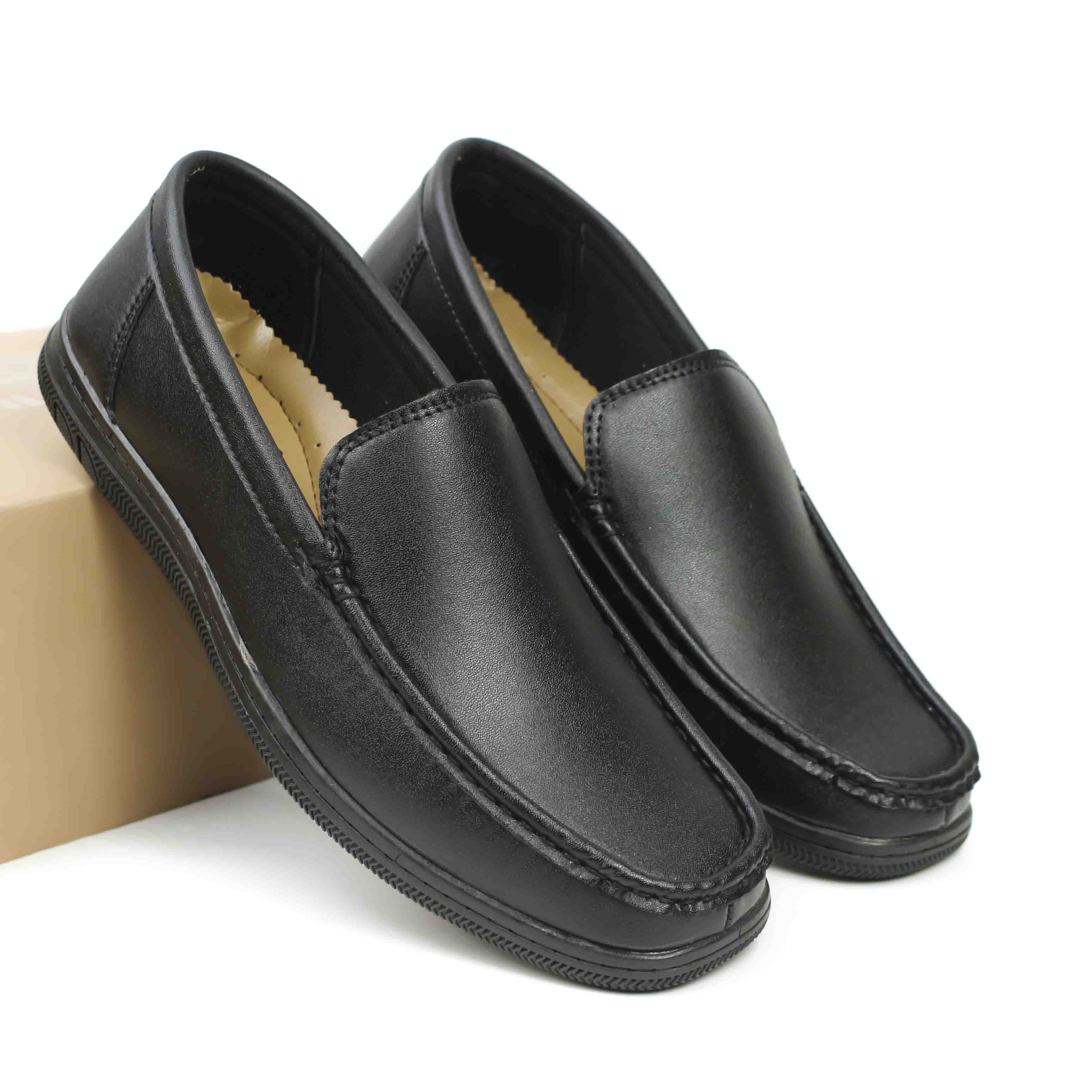 Mens Leather Formal Non Slip Loafer Shoes For Boys