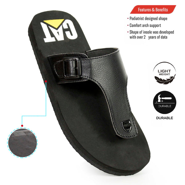 Buy Leather Upper Men's Flip-Flop Slippers | Daily Wear Chappals for Men - [BR601-39/44]