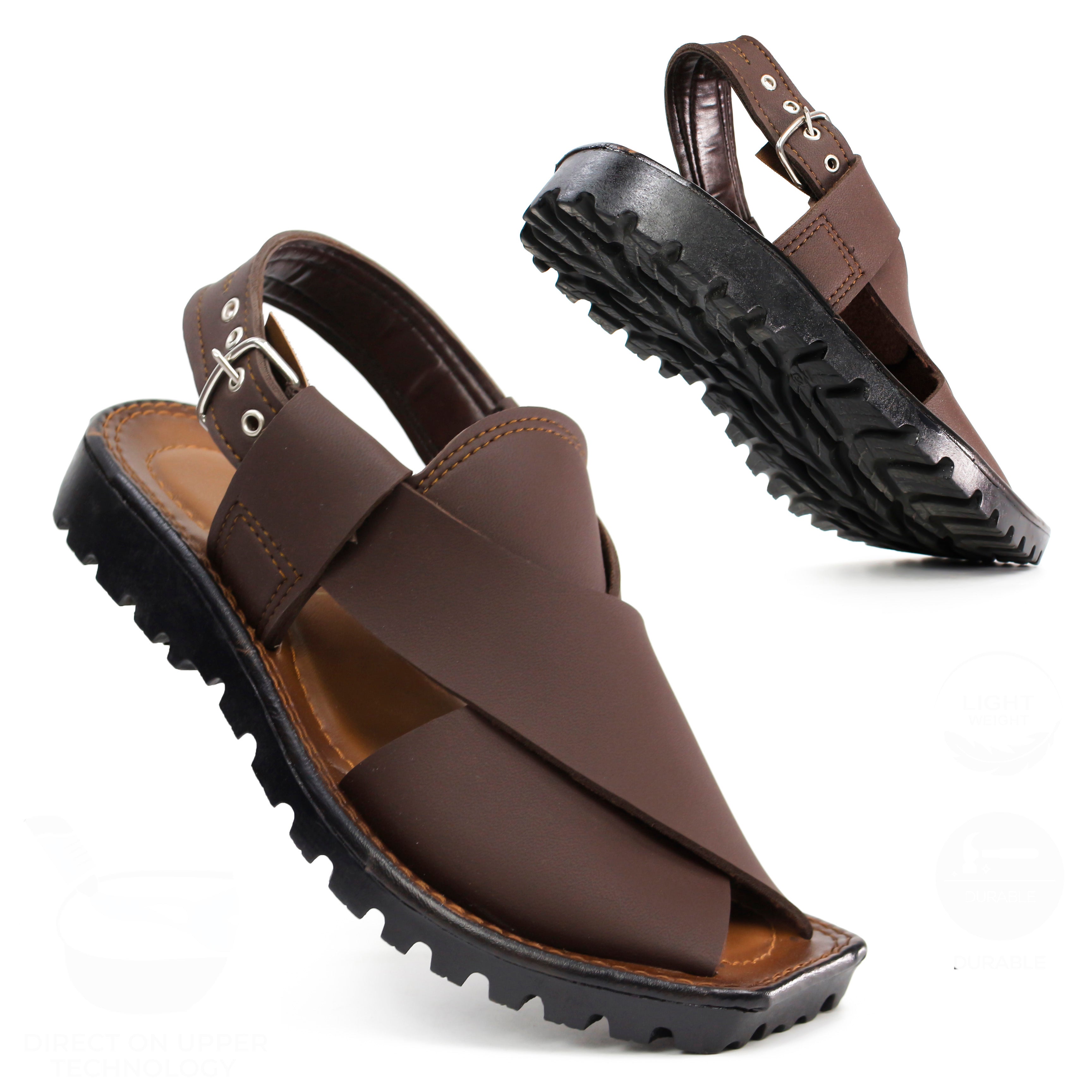 Buy Kaptaan Peshawari Sandals for Men - Cross-Strap Design with Adjustable Buckle