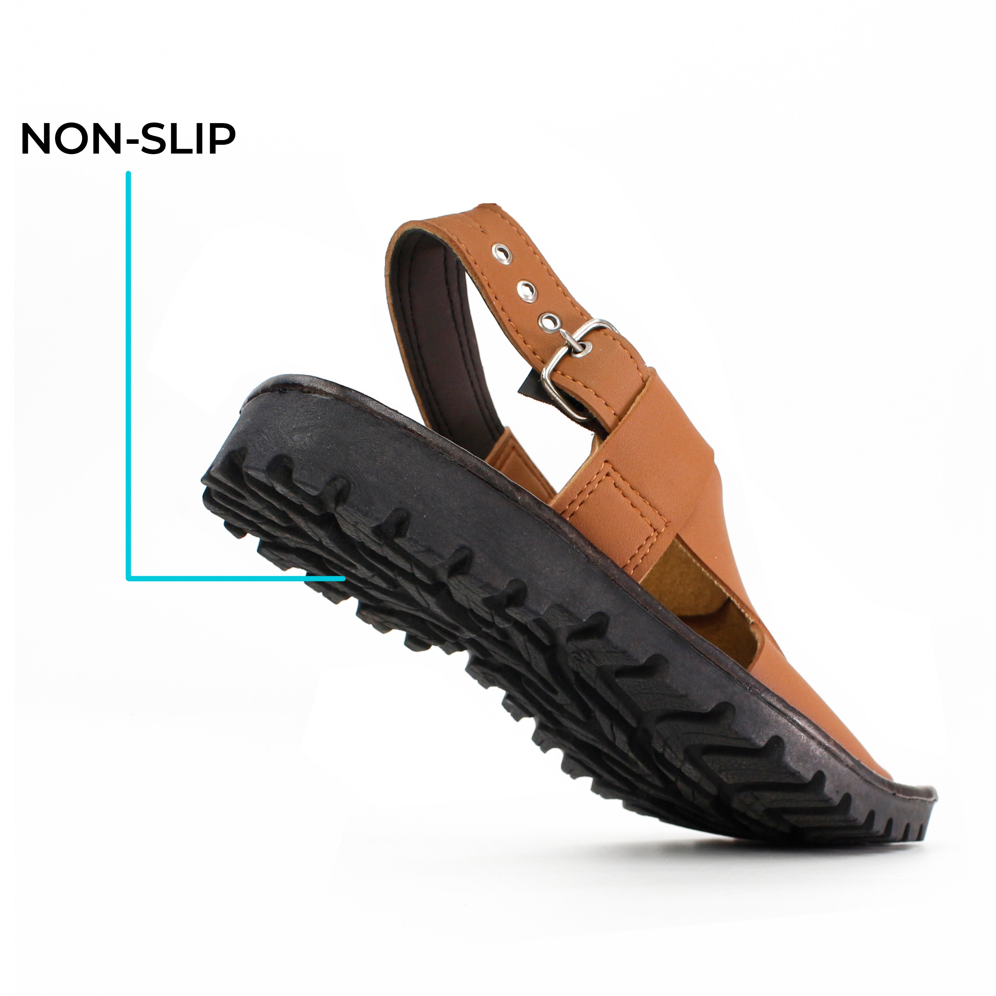 Buy Kaptaan Peshawari Sandals for Men - Cross-Strap Design with Adjustable Buckle