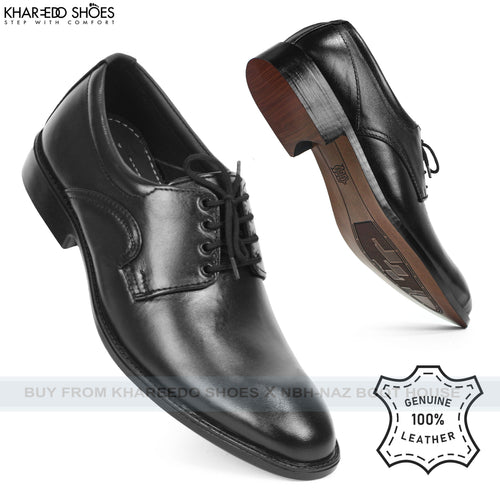 XL Sizes [Cow Leather] - Pointed Formal Shoes For Men | Lace Design - [2098-45/47]