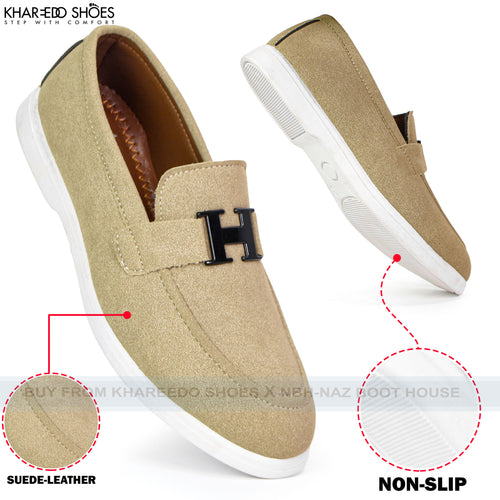 Loro Piana Loafers For Men | H-Buckled In Black And Beije Colors - [1065-39/44]