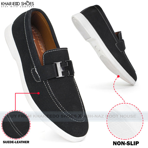 Loro Piana Loafers For Men | H-Buckled In Black and Beije Colors - [1065-39/44]