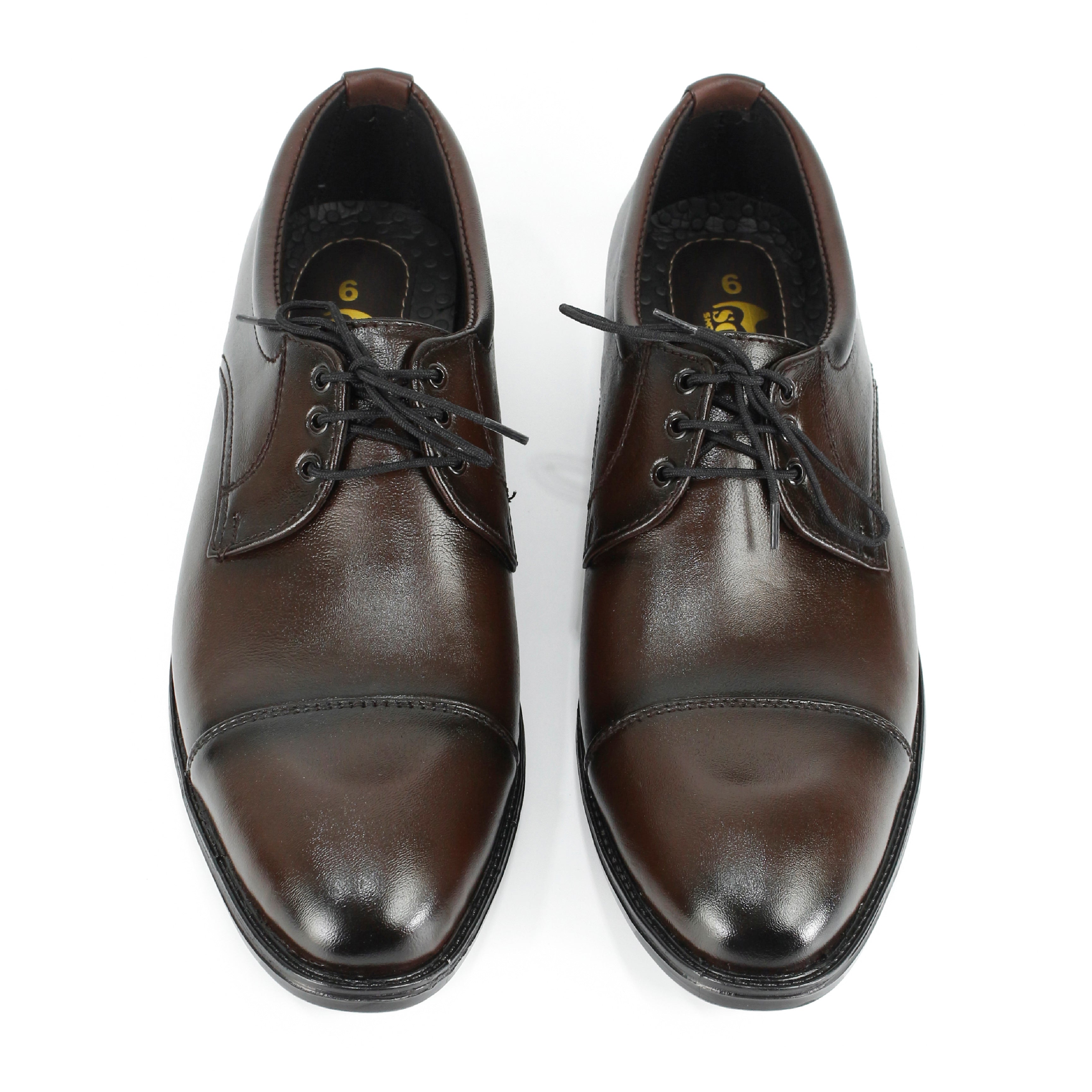 Buy Leather Upper Men's Formal Lace-Up Shoes - Oxfard Shape in Rubber Sole