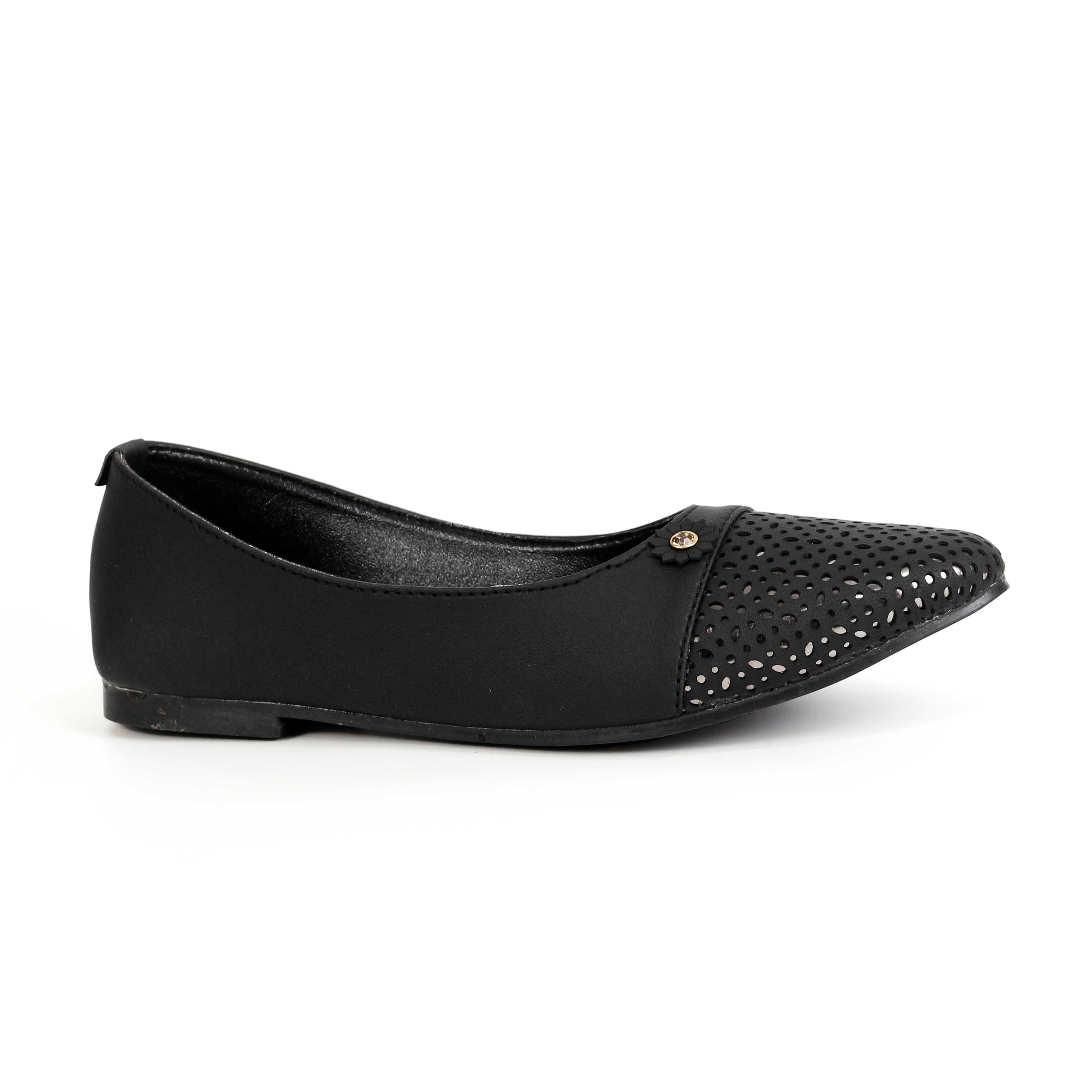 Women's Elegant Flats - Stylish Perforated Design with Synthetic Leather Pumps For Girls