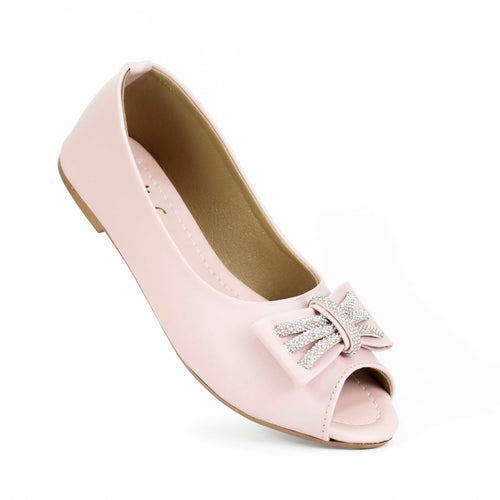 Women's Chic Peep-Toe Flats | Elegant Synthetic Leather Slip-Ons - [BC908-36/41]