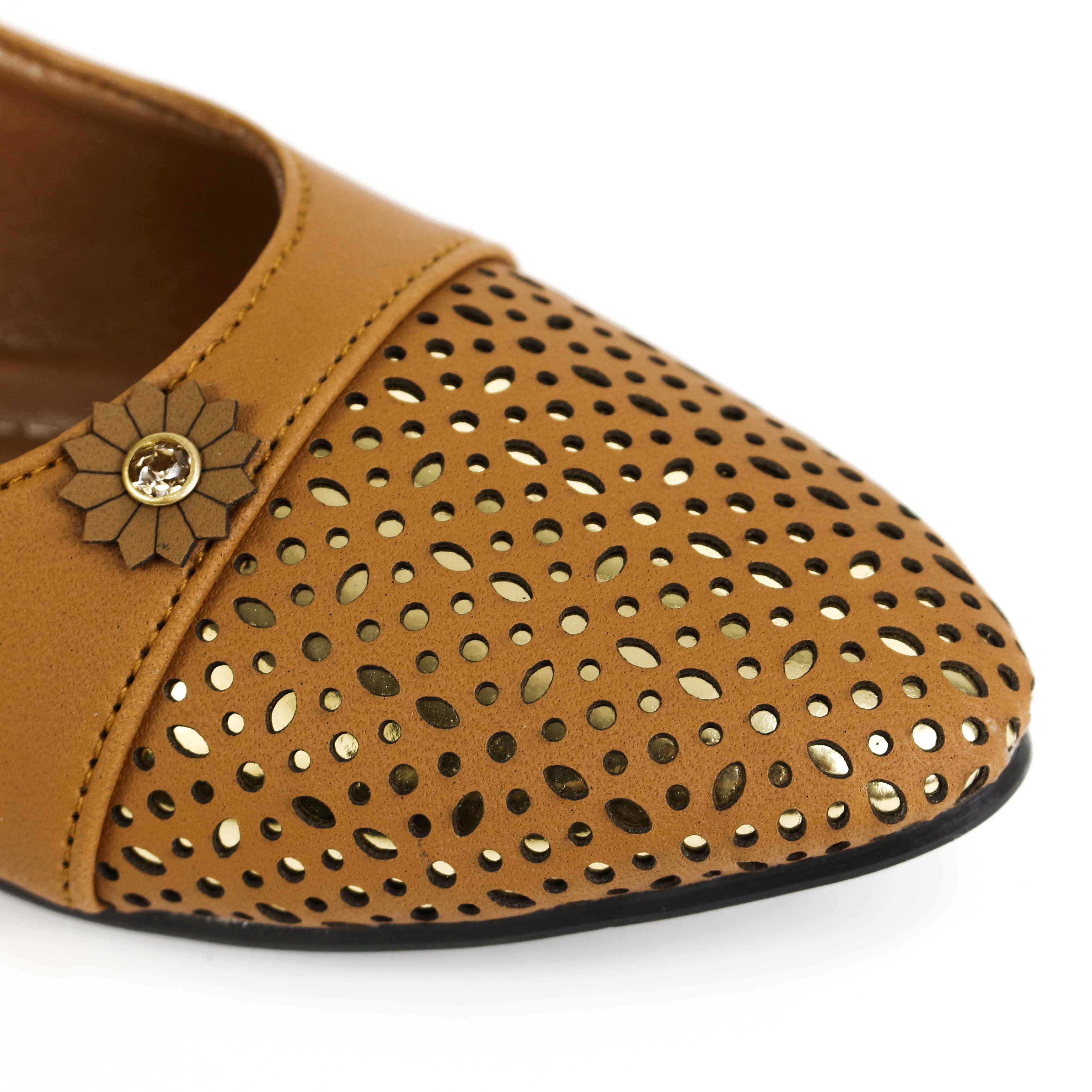 Women's Elegant Flats - Stylish Perforated Design with Synthetic Leather Pumps For Girls