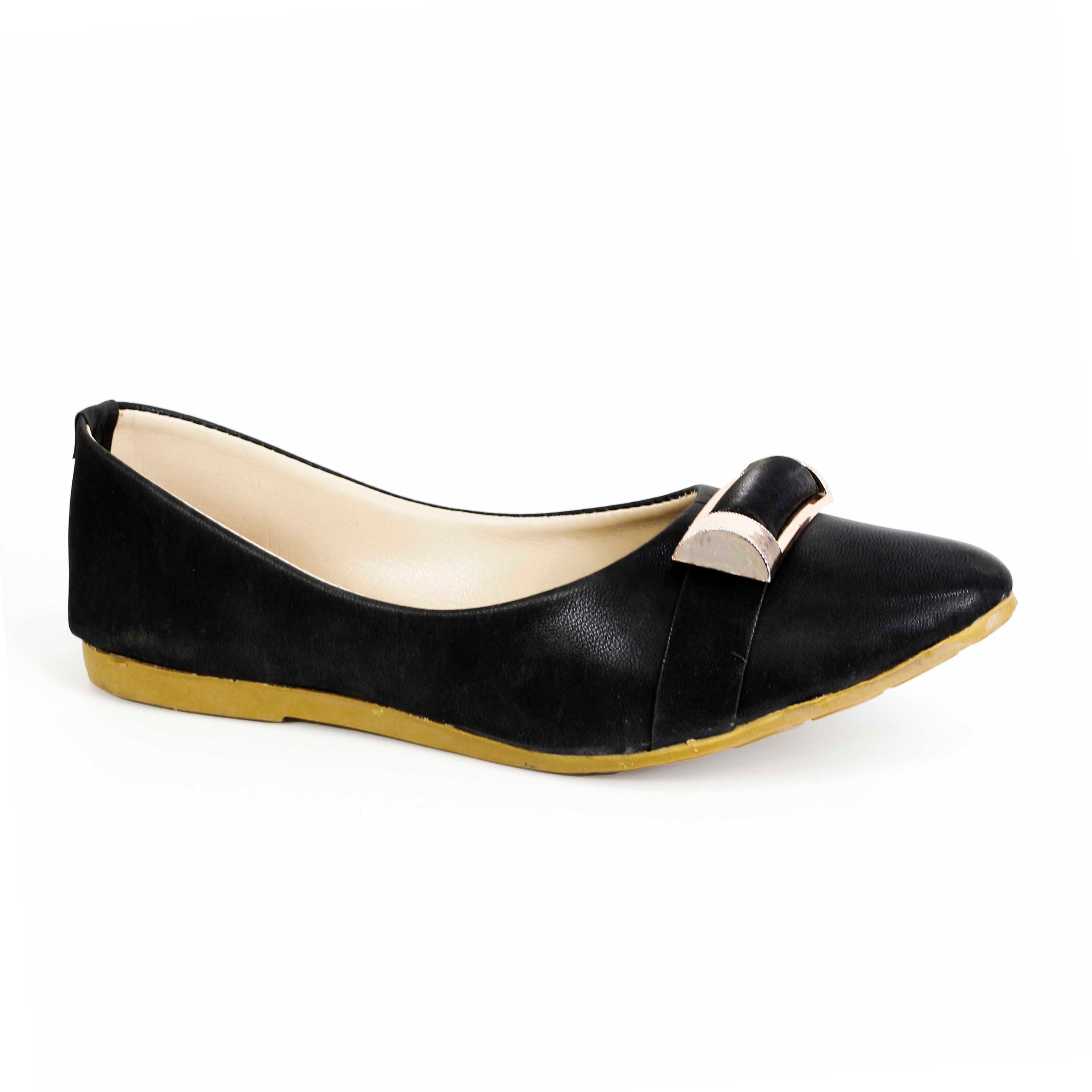 Elegant Black Velvet Flats with Golden Buckle - Stylish & Comfortable Pumps For Women | Sandals For Girls