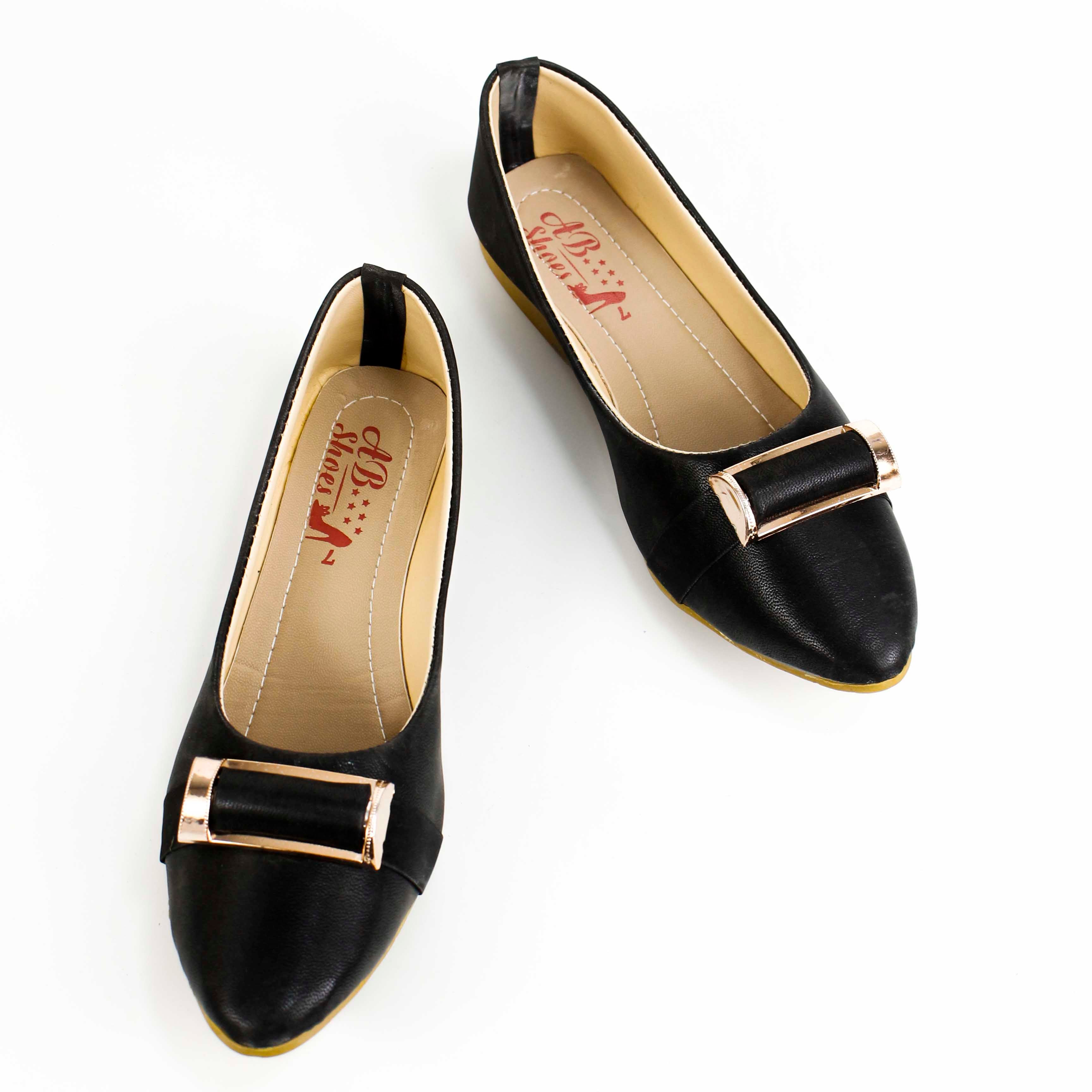 Elegant Black Velvet Flats with Golden Buckle - Stylish & Comfortable Pumps For Women | Sandals For Girls