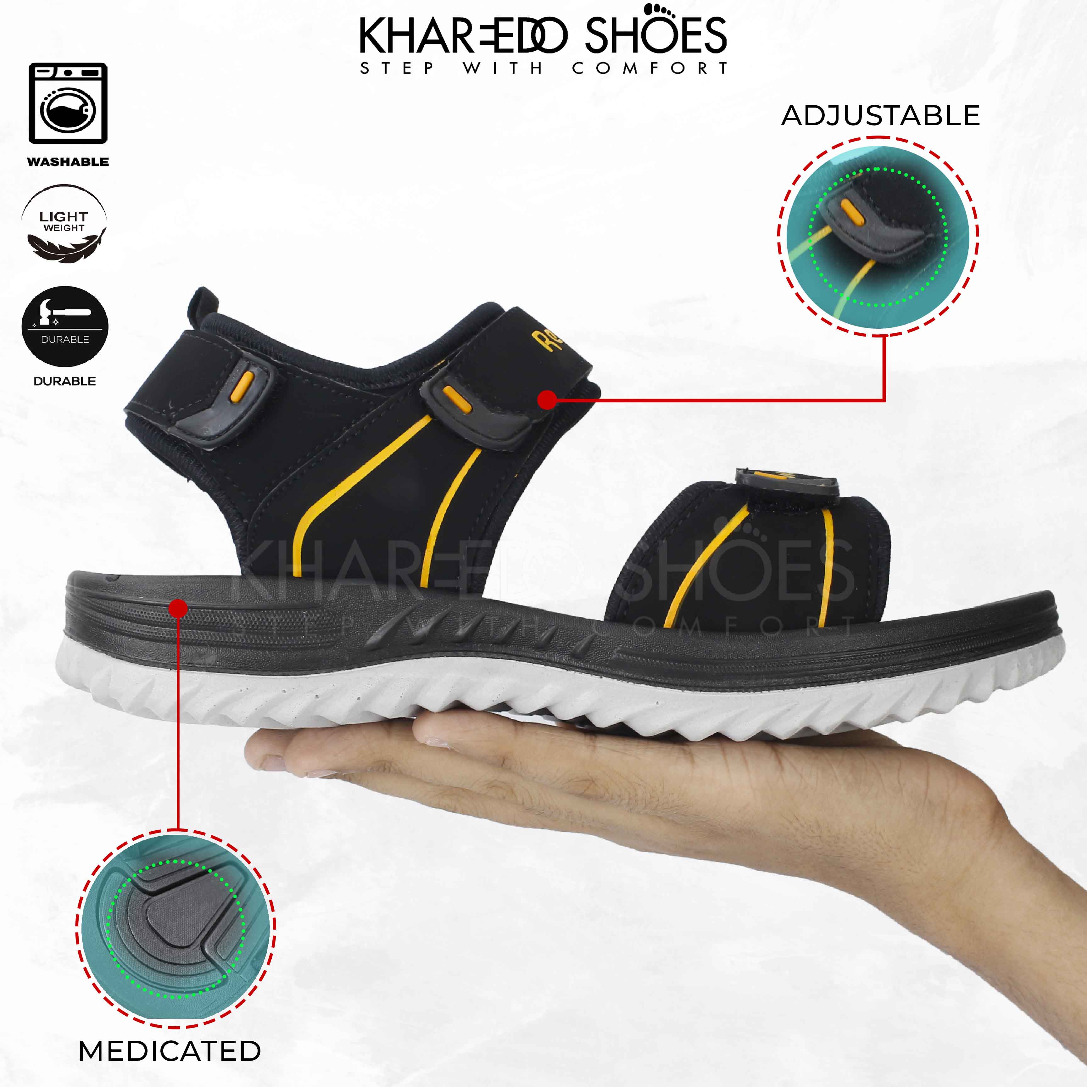 Men's Comfortable And Medicated Sandals - Doule Strap Sandals For Boys