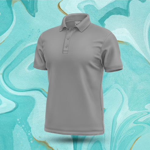 Steel Grey Men's Short Sleeve Premium Polo Shirts