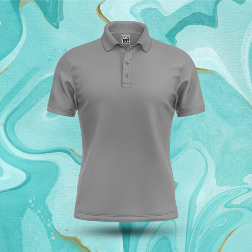 Steel Grey Men's Short Sleeve Premium Polo Shirts