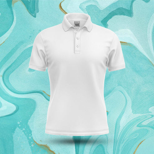 Milky White Men's Short Sleeve Premium Polo Shirts