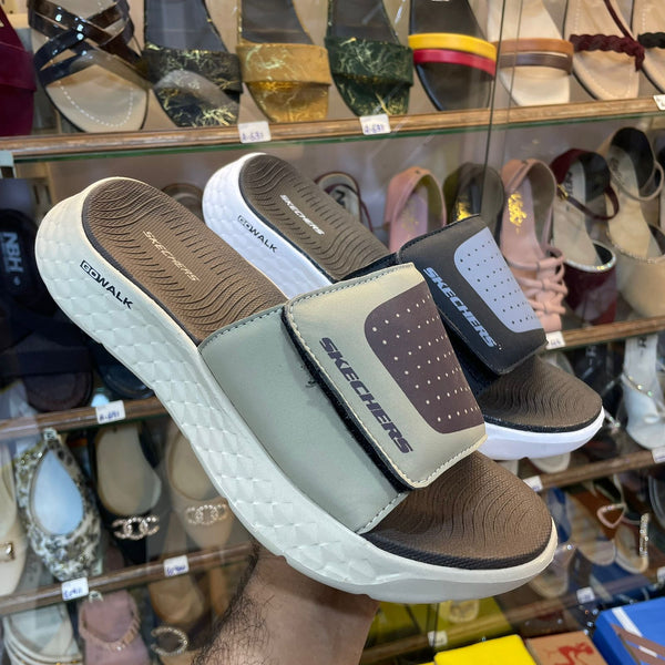 Men's Medicated Skecher Slides | Adjustable Straps Summer Flip Flops | Casual Slippers for Men