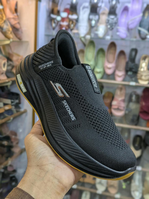 Hands Free Slip-Ins Skechers For Men | Washable And Medicated  Shoes - [4849-All-Black]