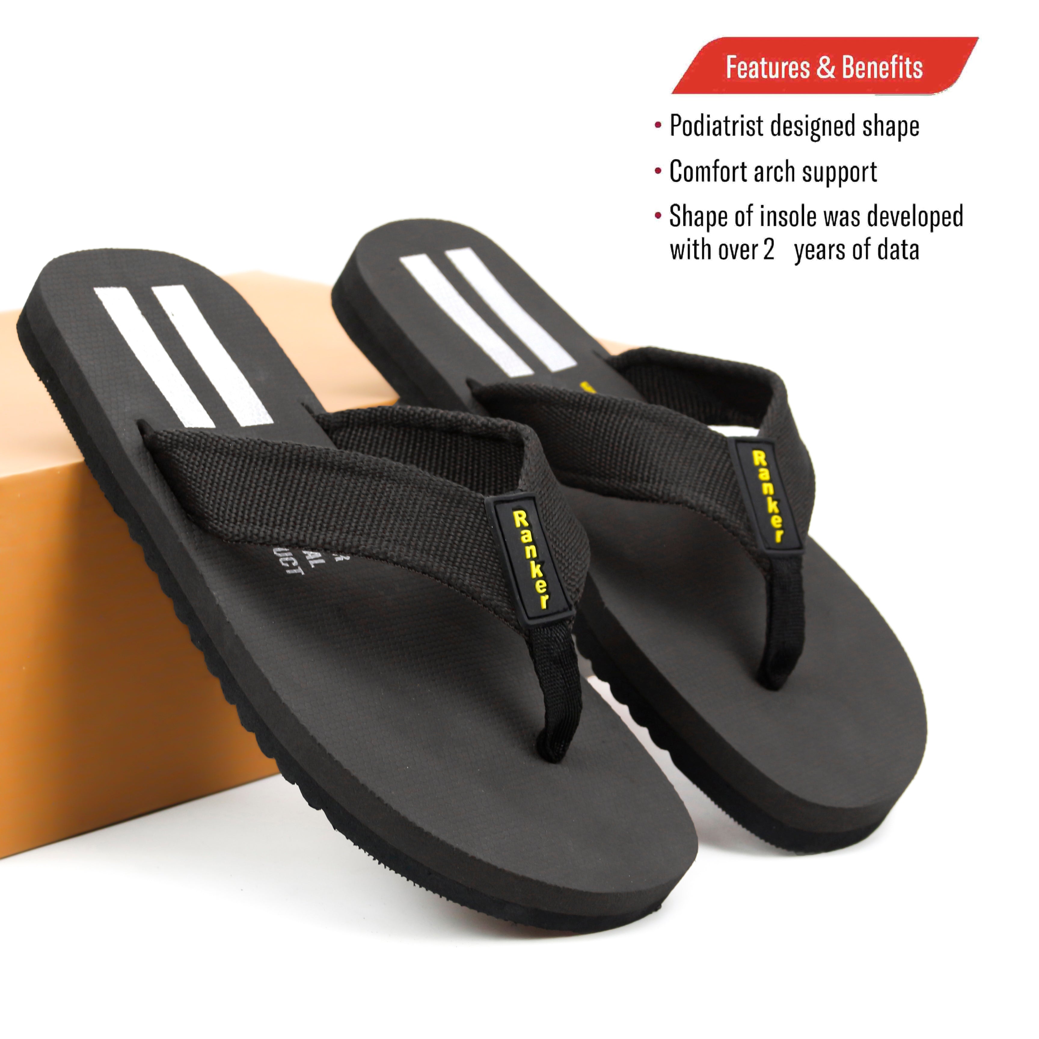 Buy Ranker Flip-Flop Slippers | Imported Material Chappal For Men.